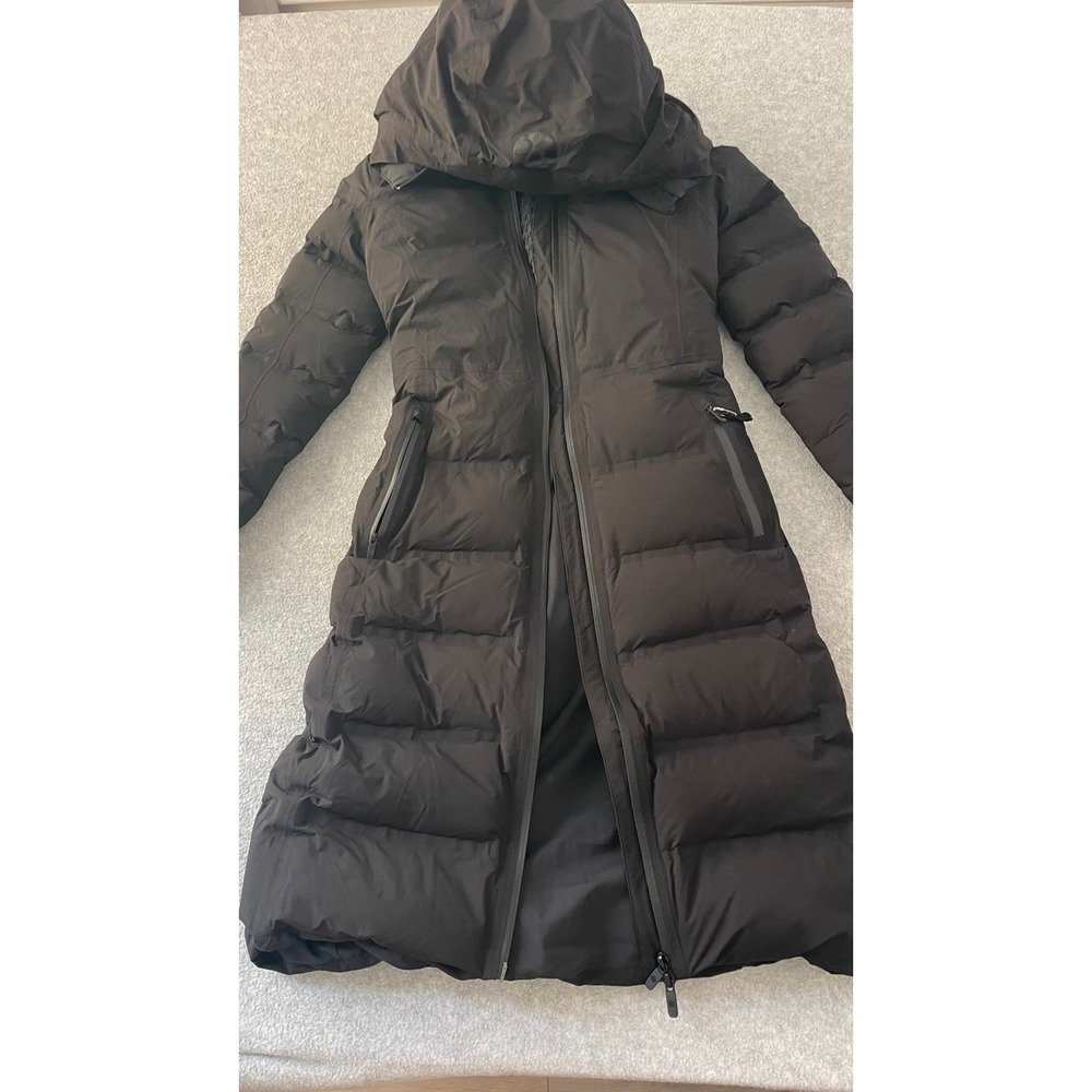 Lululemon Sleet Street Long Jacket Black Waterproof Down Parka Size 0